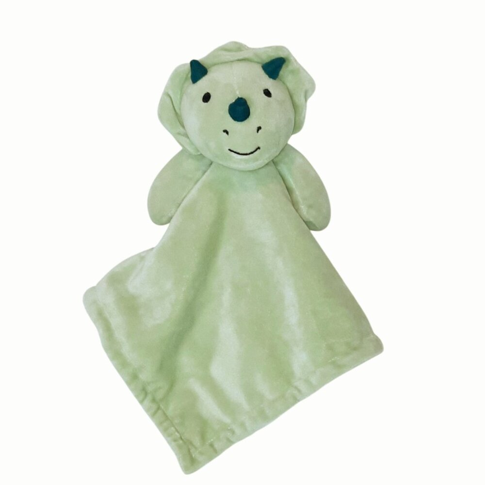 The Peanut Shell Peanutshell Green Dinosaur Dino Security Lovey Blanket 12" X 13